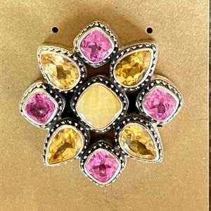 Lori Bonn Multi Stone Flower Pin
